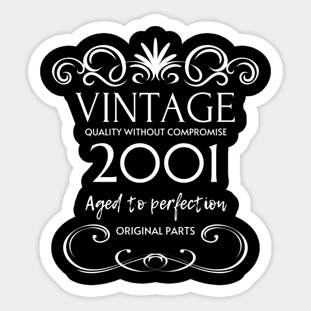 Vintage 2001 - Birthday Gift For Men Sticker by Fluen